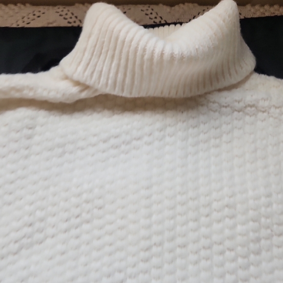 Time and Tru Textured Cream Turtleneck Sweater - Picture 8 of 10